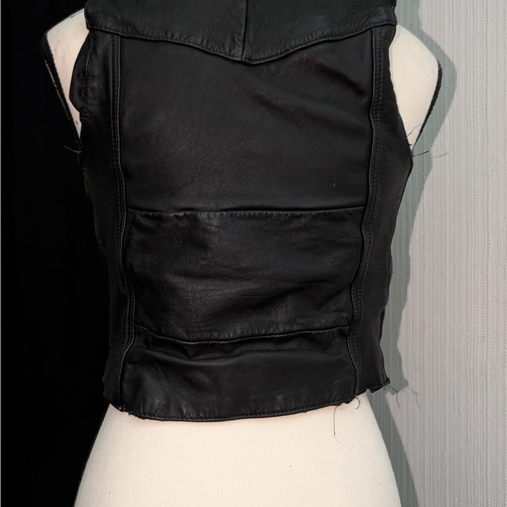 Elegant Black Women's Leather Vest